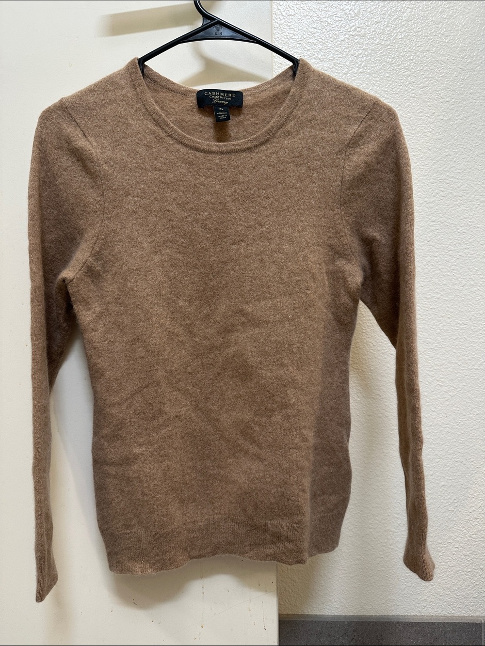 Charter Club Chestnut Brown Cashmere Crewneck Sweater